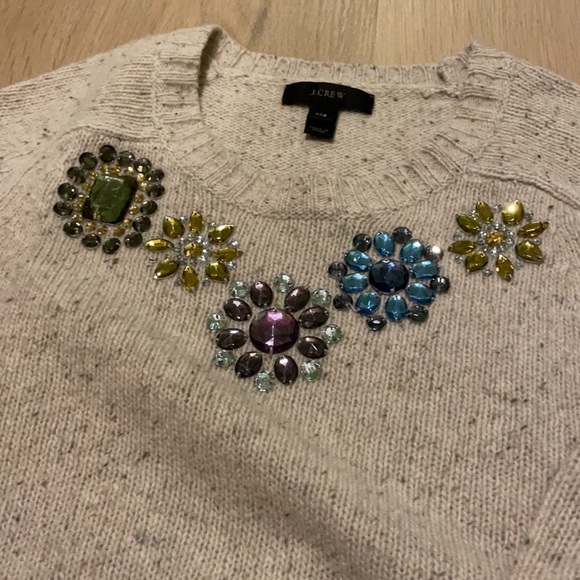 Jcrew women jeweled neck wool sweater XXS - Picture 2 of 4